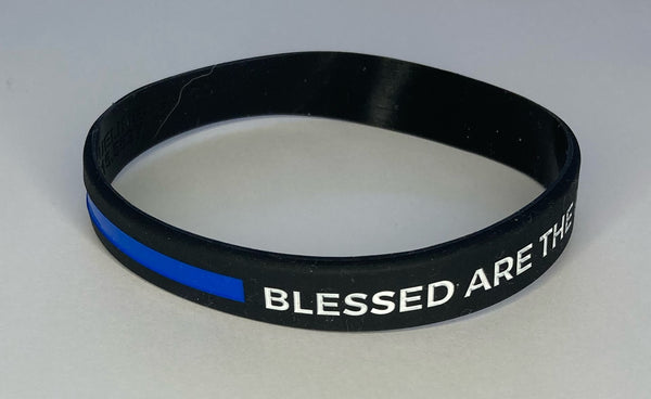 Thin Blueline Blessed Bracelet