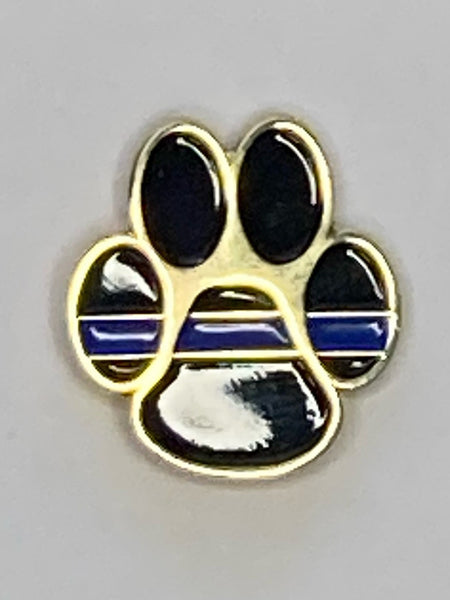 Thin Blueline Paw Pin