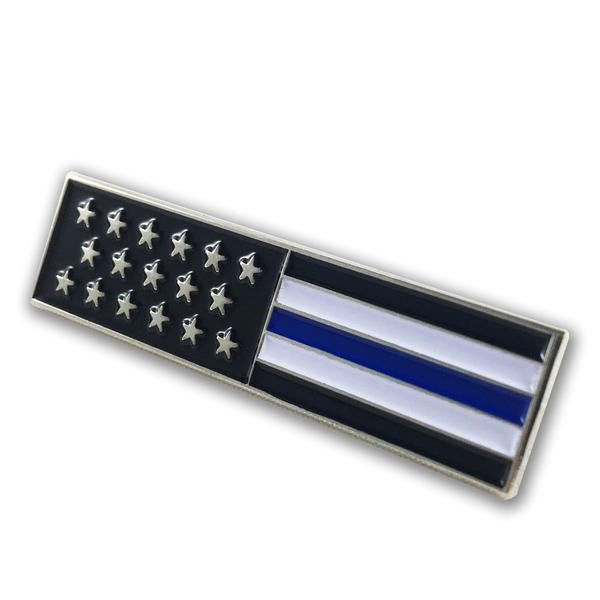 Thin Blue Line Flag Uniform Pin